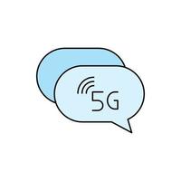 5G chatting bubble icon vector