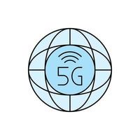 World wide 5G technology icon vector