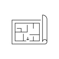 Medical emergency exit blueprint diagram icon vector