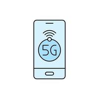 icono móvil inteligente de tecnología 5g vector