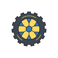 automobile car tyre gear icon vector