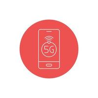 icono móvil inteligente de tecnología 5g vector