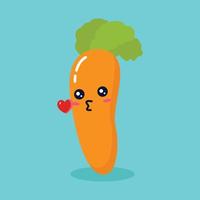 cute carrot character illustration vector