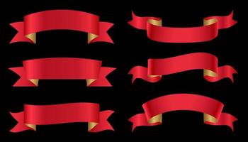 Vector red ribbon banners.