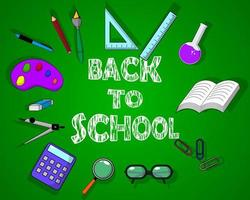 back to school in doodle tools style with chalk character vector