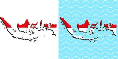 indonesia flag in 3d indonesia map