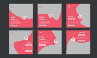Cosmetic social media banner image design bundle template vector