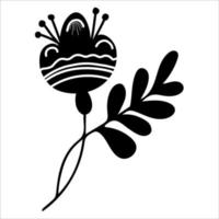 Decorative flower. Silhouette. Vector illustration. Plant element flower for design, decor and decoration