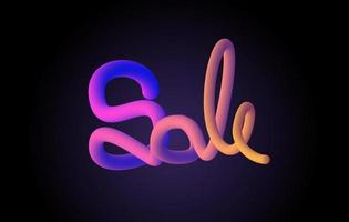 Handwritten Sale word with vibrant colourful 3D effect. Creative vector illustration with sponge and 3D effect.