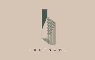 Wireframe I Letter Logo Design in two colors. Creative vector illustration with wired, mirrored outline frame.