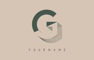 Wireframe G Letter Logo Design in two colors. Creative vector illustration with wired, mirrored outline frame.