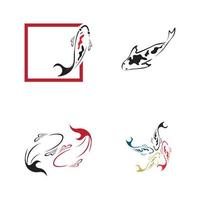 logo design concept of koi fish vector