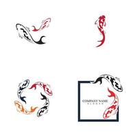 logo design concept of koi fish vector