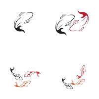 concepto de diseño de logotipo de peces koi vector