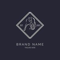 fox logo icon line style template design for brand or company and other vector