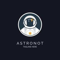 astronot space logo design template for brand or company and other vector