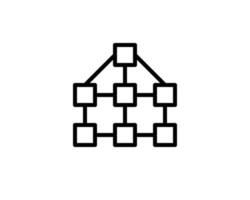 organizational chart line icon, outline hierarchy vector logo, linear pictogram isolated on white, pixel perfect illustration