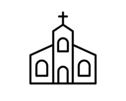 ilustración vectorial del icono de la iglesia. símbolo plano de la iglesia moderna sobre fondo blanco. icono vectorial para diseño gráfico, web y móvil vector