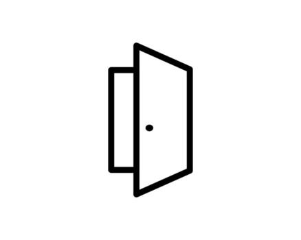 opened door icon. Element of simple web icon with name for mobile concept and web apps. Thin line opened door icon can be used for web and mobile on white background vector