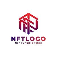 nft monogram logo design vector template, Non Fungible Token, blockchain, cryptography, Cryptocurrency, bitcoin, digital art asset