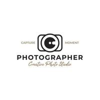 lente de cámara fotógrafo fotografía fotográfica logotipo icono vector plantilla