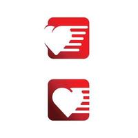 heart logo and Love Vector illustration design valentine day