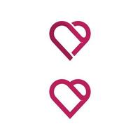 logotipo de corazón y diseño de ilustración de vector de amor día de san valentín