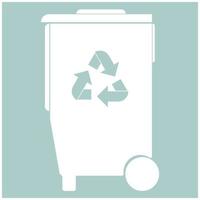 Refuse bin with arrows utilization the white color icon vector