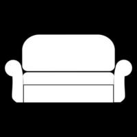 Sofa icon white color vector illustration image flat style