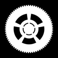 Car wheel white icon vector