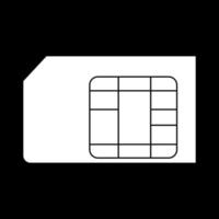 icono blanco de la tarjeta sim vector