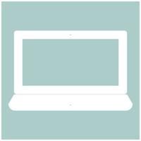 Laptop the white color icon vector