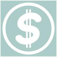 Dollar in the circle the white color icon vector