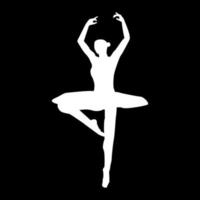 Ballet dancer icon white color vector illustration image flat style