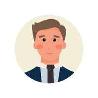 avatar of a blonde man in a classic suit. Portrait of a businessman, students, partner, sales manager. For business correspondence, bots, support. Vector illustration