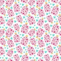 seamless pattern jars with cork full of pink hearts. Print for wrapping paper, wallpaper, covers. Vector illustration, endless background