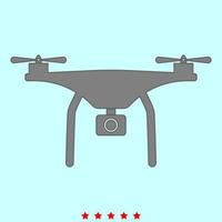 icono de color gris de drones vector
