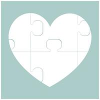 Heart with puzzle the white color icon vector