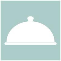 Dish the white color icon vector