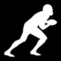 American football player icon white color vector illustration image flat style