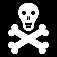 Skull and bones icon white color vector illustration image flat style