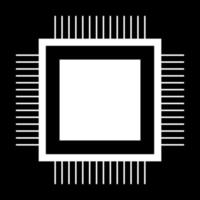 Processor white icon vector