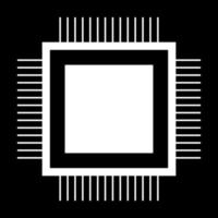 Processor white icon vector