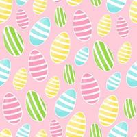 seamless endless pink background with Easter eggs of different sizes. Print for fabric, paper, wrapper, postcards. Vector illustration