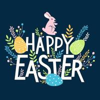 Easter greeting card or banner with lettering vector