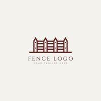 fence minimalist line art logo template vector illustration design. simple modern hedge logo concept