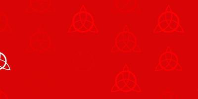 Light Red vector template with esoteric signs.