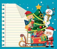 Empty paper in Christmas theme with Santa Claus vector