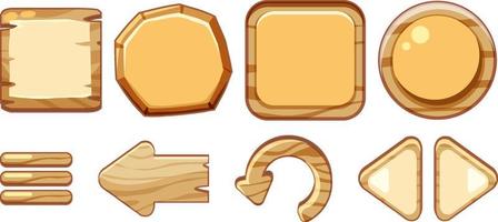 Set of different wooden board vector