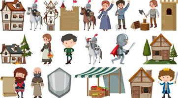 Set of fantasy cartoon characters vector